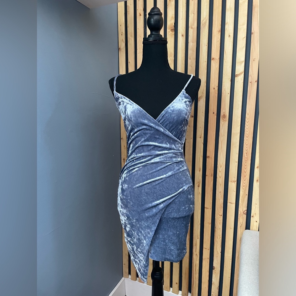 Blue Velvet Dress